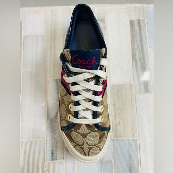 Coach sneakers classic Folly signature logo size womwens 6.5 canvas shoes - Picture 4 of 14